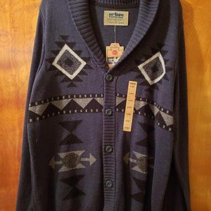 Urban Pipeline Blue Geometric Print Cardigan XL